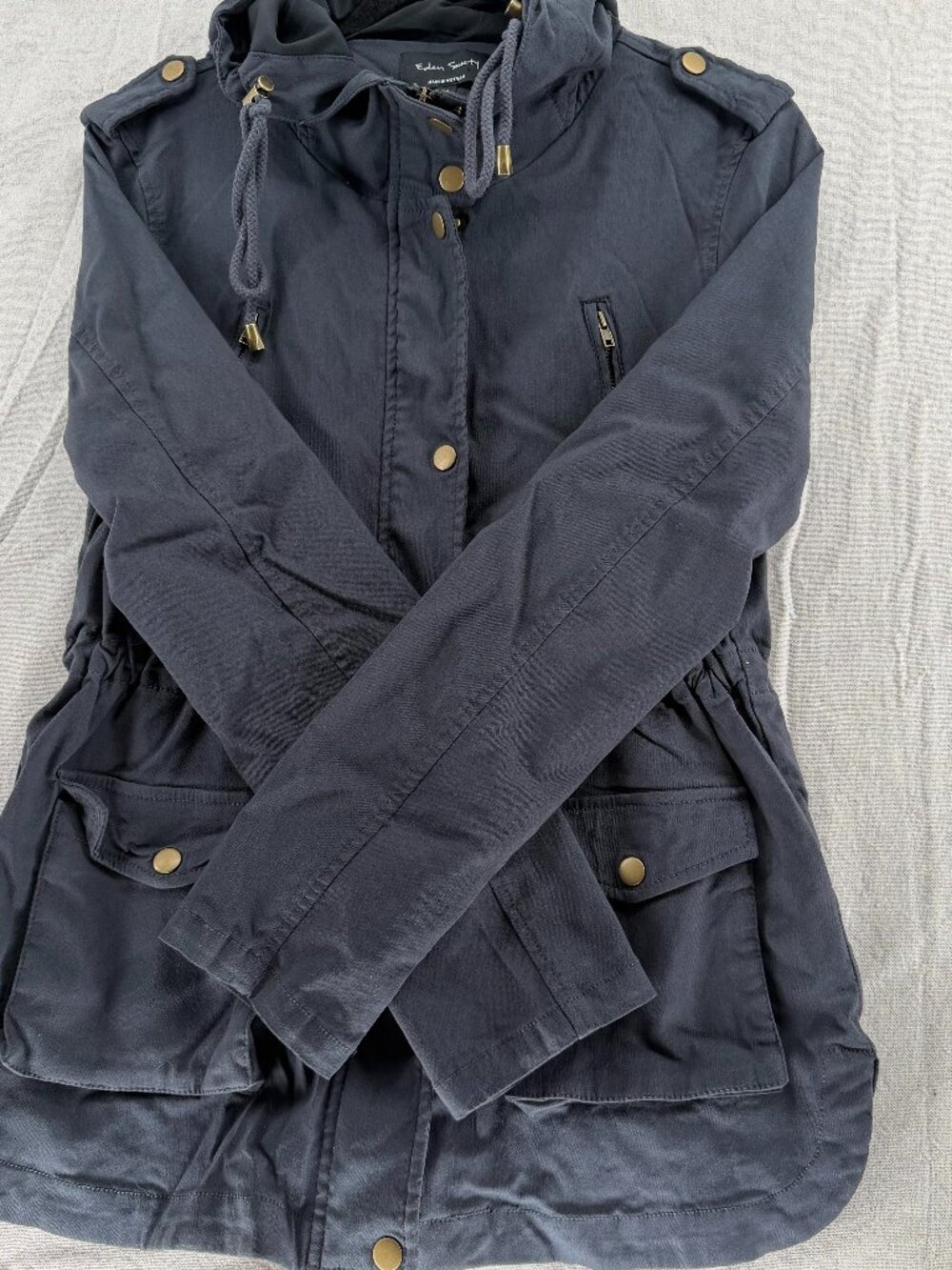 Eden Society Utility Jacket Women Medium Navy Blue Drawstring Streetwear City